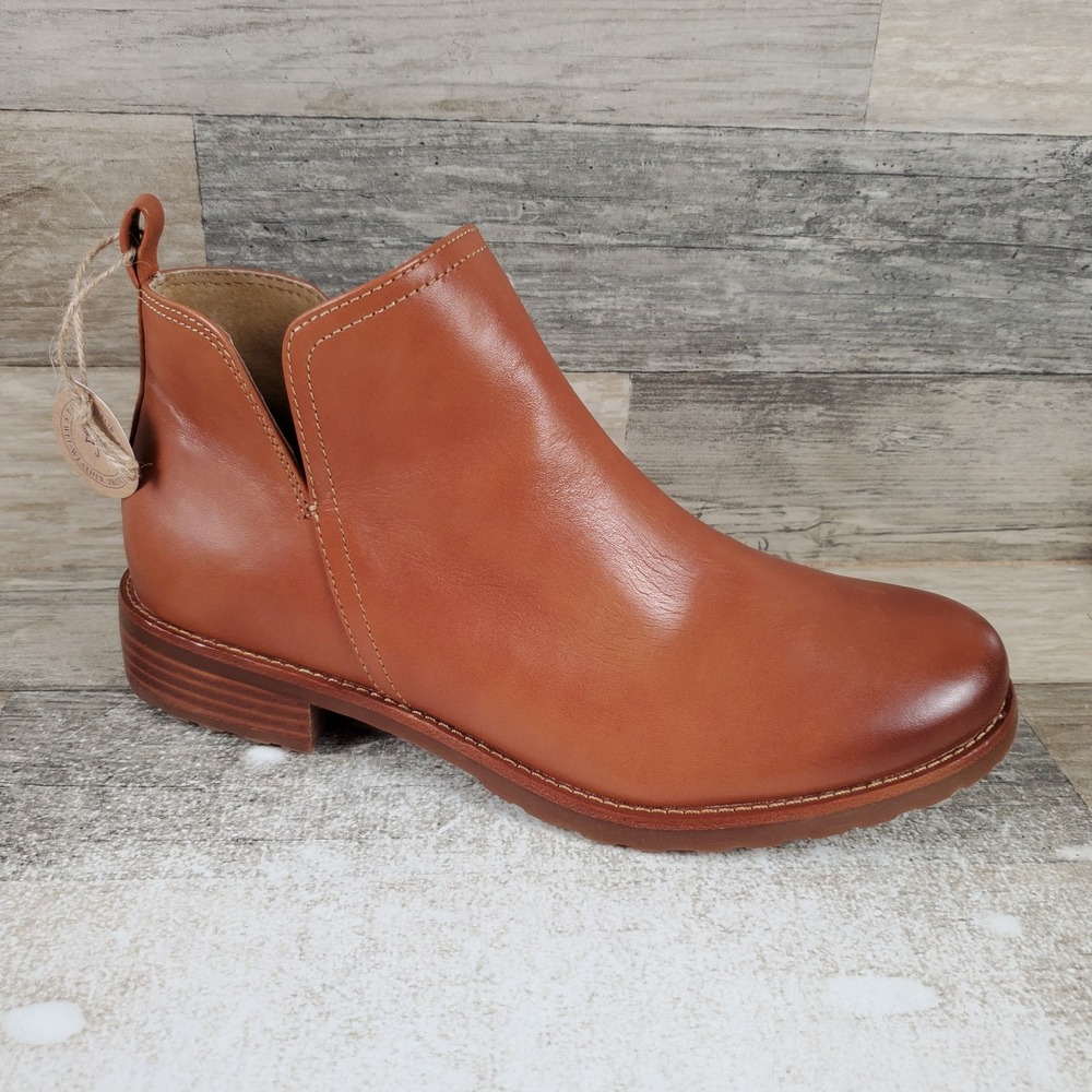 Sofft Beatrice Womens Waterproof Dress Booties Sz 10 Luggage Leather Pull On
